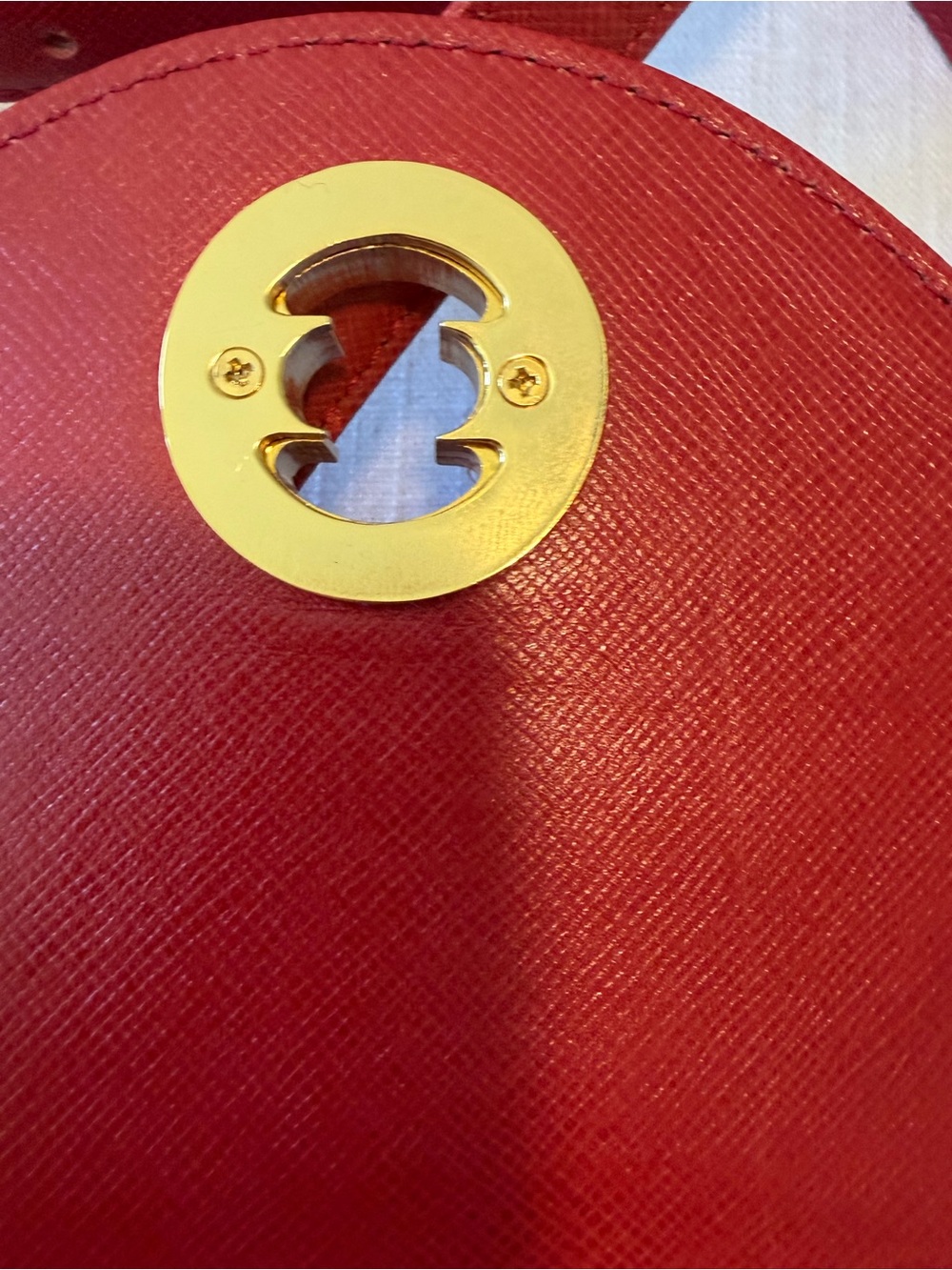 GIVENCHY- red leather top handle bag vintage - Picture 10 of 12
